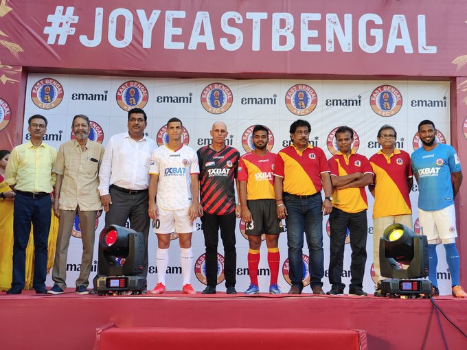 Emami East Bengal released brand new jerseys for the forthcoming ISL season at Rajdnaga Naba Uday Sangha