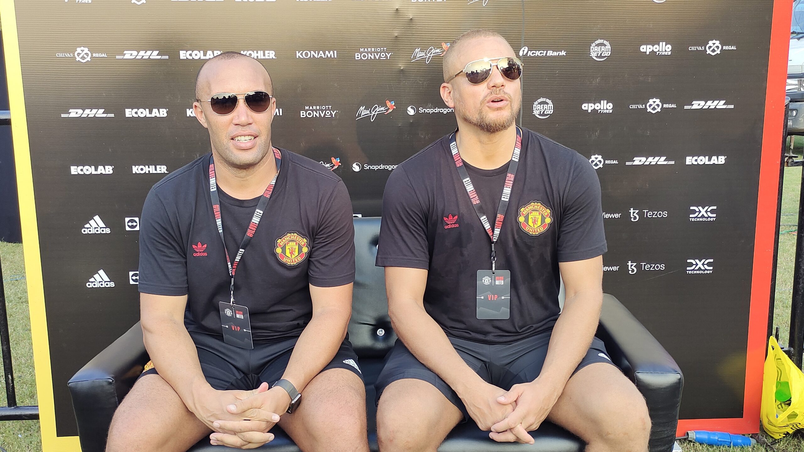 Wes Brown and Silvestre at ILOVEUNITED Event in Kolkata