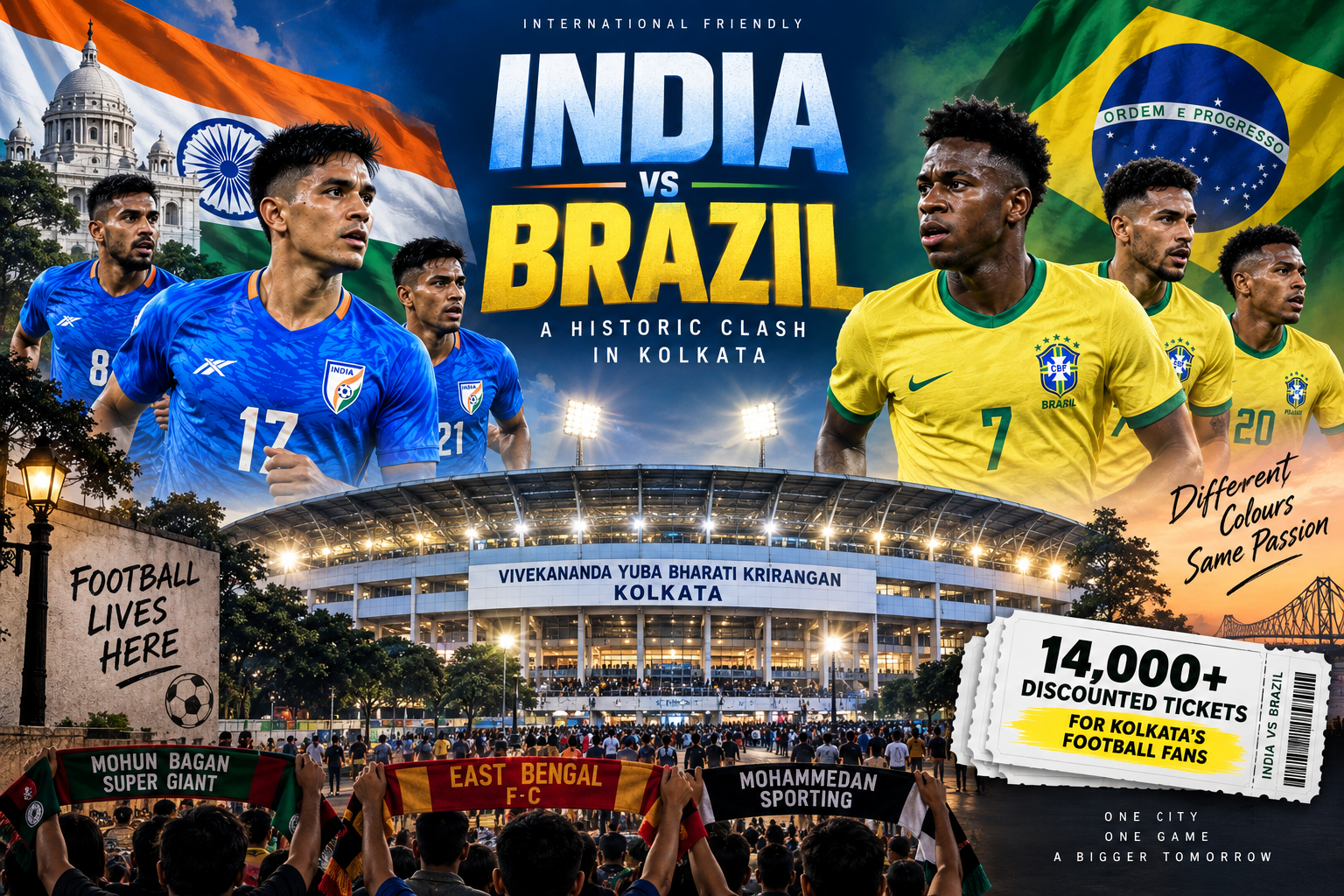 India vs Brazil 2026: AIFF Opens Discounted Ticket Window for Kolkata’s Football Fans