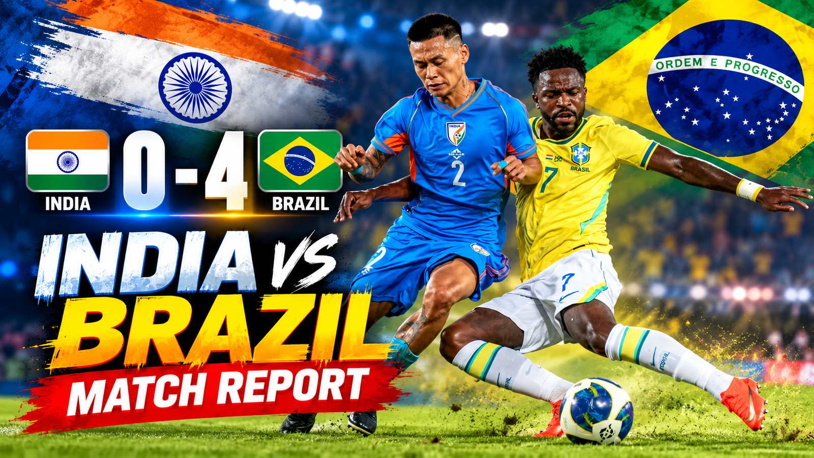 India vs Brazil Exclusive: Blue Tigers Fall 4-0 to Brazil in Historic Kolkata Clash